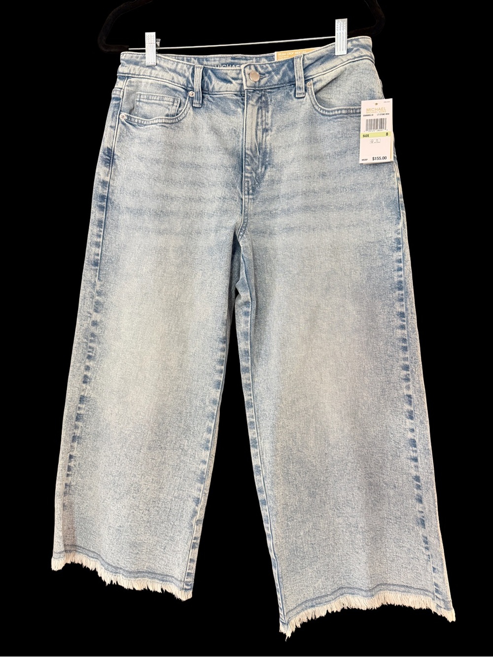 Michael Kors Light Wash Wide Leg Crop Jeans - Women's